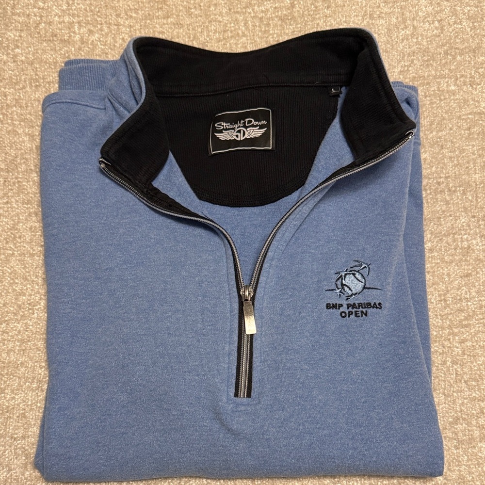 Straight Down Men's Blue Zip-Up Sweater